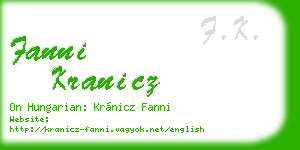 fanni kranicz business card