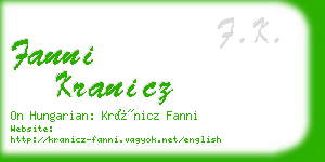 fanni kranicz business card